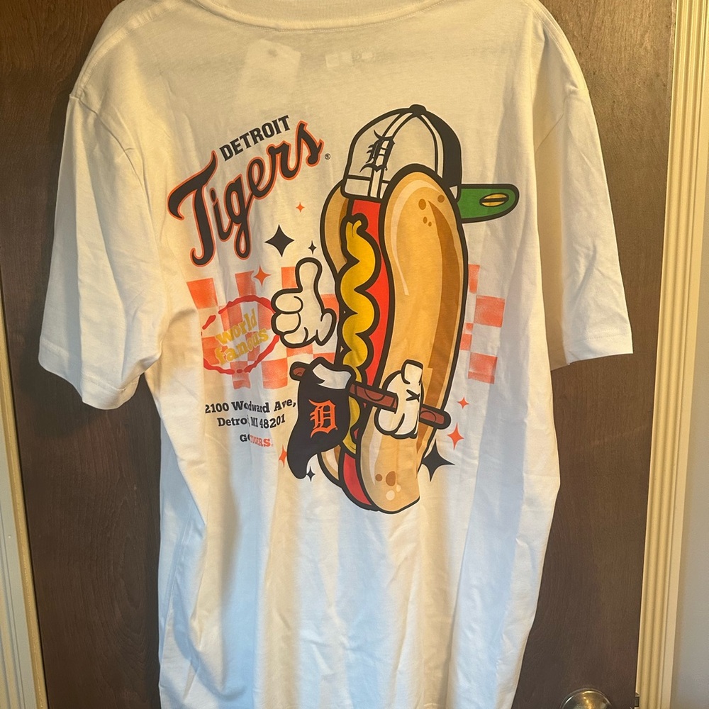 New Era White Detroit Tigers Hotdog Graphic Tee